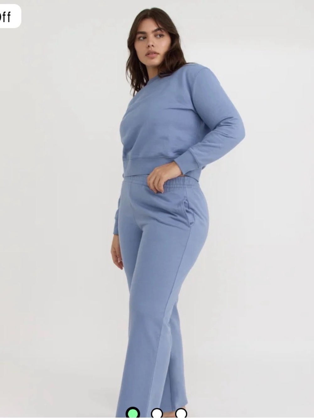 Organic Basics Weekend Straight Leg Sweatpants — misty blue